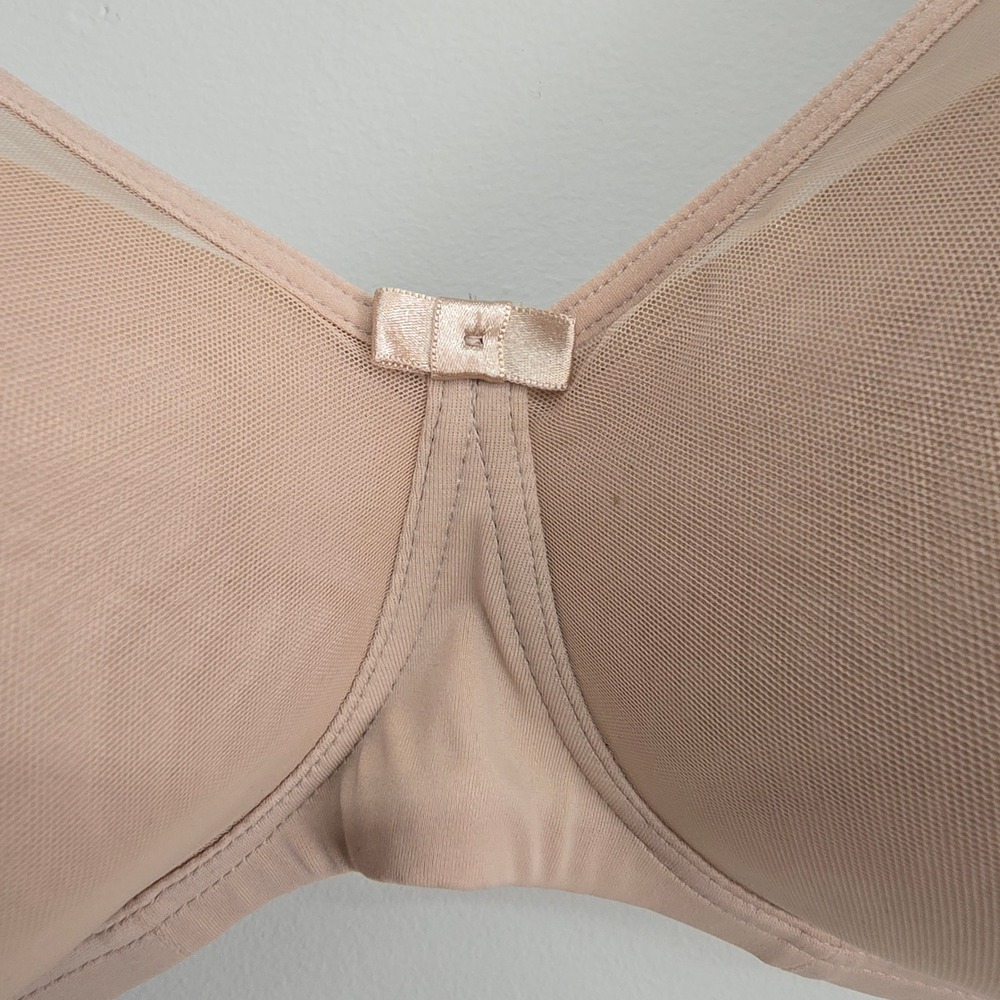 Wonderbra 2 Ways to Wear Underwire Bra 40D Beige Mesh Trim Minimalist E2677H - Picture 4 of 14